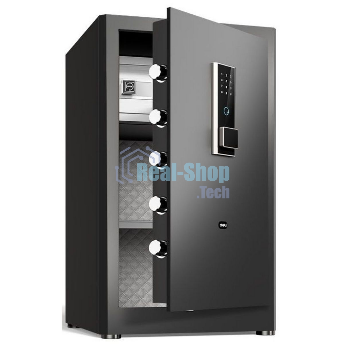 Сейф Deli ET597 800x480x420 мм, электронный/ключевой/биометрический, черный