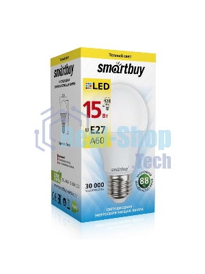 Светодиодная (LED) лампа Smartbuy A60-15W/3000/E27