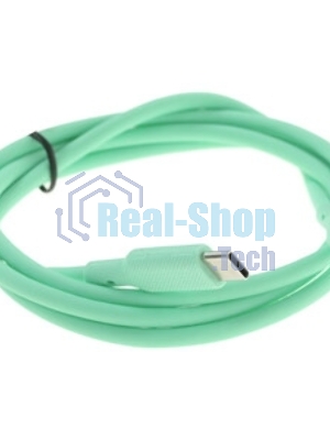 Кабель QUMO 32970 Type-C на Type-C, силиконовый, 1м, 3A, 60W, PD (зеленый)