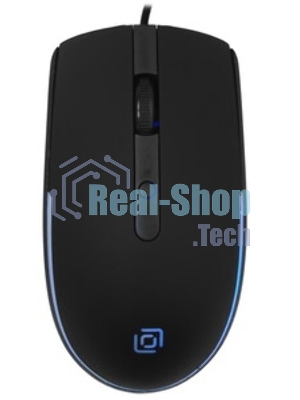 Мышь проводная Oklick 100M черный, 1600 dpi, USB, кнопки - 4