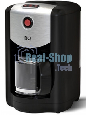 Кофеварка капельная со встроенной кофемолкой BQ CM1009 черный-стальной, исп. кофе - зерновой/молотый, 0.625 л, 700 Вт.