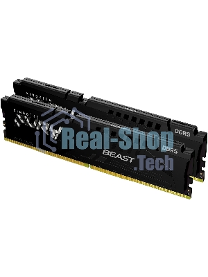 Оперативная память Kingston Fury Beast, DDR5, 32GB (2x16GB), 5600MHz, CL40, DIMM, с радиаторами, черный