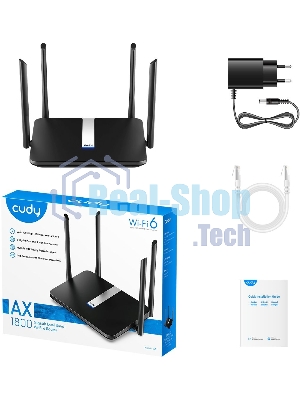 Роутер беспроводной Cudy X6 AX1800 10/100/1000BASE-TX черный