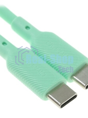 Кабель QUMO 32970 Type-C на Type-C, силиконовый, 1м, 3A, 60W, PD (зеленый)