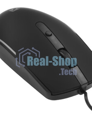 Мышь проводная Oklick 100M черный, 1600 dpi, USB, кнопки - 4
