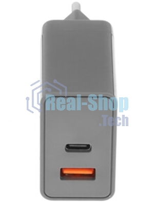 Сетевое зарядное устройство BQ Charger 38W2A01 (2 ports Type-C + USB, PD 20W+QC3.0 18W, 38W total) серый