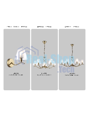 Настенный светильник Ambrella light LH57095 BS/FR латунь/белый матовый E14 max 40W 230*140*200