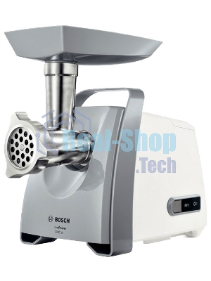 Мясорубка электрическая Bosch MFW 66020 белый/серый, 1800 Вт, 3.0 кг/мин, реверс, защита от перегрузки, насадки - 5