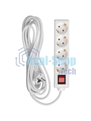 Удлинитель 4х5 м с заземл. 16А IP20 У04К с выкл. 2P+PE IEK WYP10-16-04-05-ZK-N