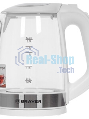 Электрочайник BRAYER BR1040WH белый, 2.0 л, 2200 Вт, скрытый нагревательный элемент