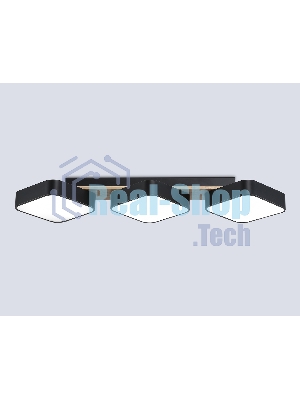Светильник Ambrella light FL4878/3 BK/WD черный/дерево 54W 3000-6000K 680*200*70 (без ПДУ)