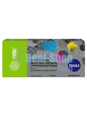 Картридж струйный Cactus CS-EPT05A300 (T05A3) пурпурный (215 мл) для Epson WorkForce Pro WF-C878/C879