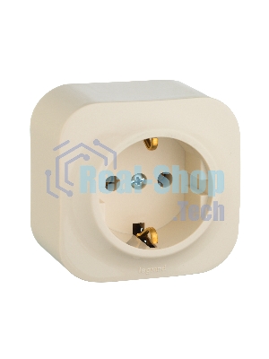 Розетка Legrand 782241 с заземлением без шторок (Слоновая кость)