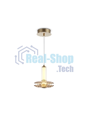 Подвесной светодиодный светильник Ambrella light LH31001 BS/TI латунь/янтарь 10W 3000K 150*150*240