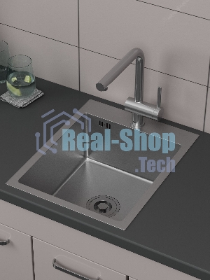 Мойка кухонная из нержавеющей стали BAU SOUL КТ4050S SATIN, сифон EASY CLEAN в комплекте.