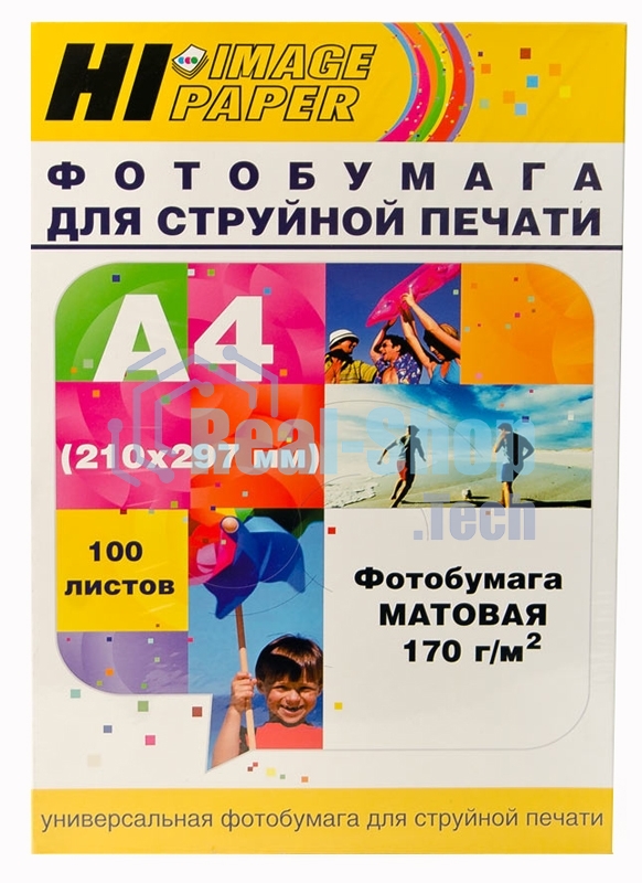 Фотобумага матовая односторонняя (Hi-image paper) A4, 170 г/м, 100 л.