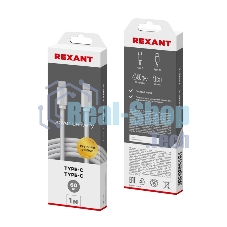 Кабель Rexant Type-C - Type-C PD 60W/1м/PVC/белый