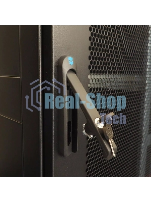 Шкаф серверный напольный 42U (800 1200) дверь перфорированная, задние двойные перфорированные, черный