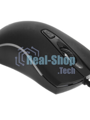 Мышь проводная Qumo Onyx RGb M73 черный, 2400 dpi, USB, кнопки - 4