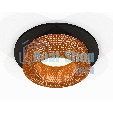 Комплект встраиваемого светильника Ambrella light XC7622024 SBK/CF черный песок/кофе MR16 GU5.3 (C7622, N7195)