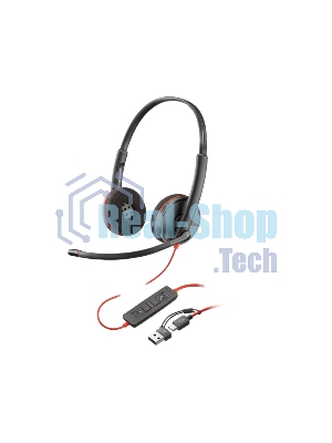 Гарнитура Plantronics Blackwire 3220 чёрный, проводная, USB