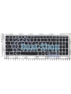 Клавиатура для ноутбука Lenovo IdeaPad U510 Z710 черная с серебристой рамкой