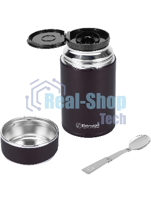 Термос для еды Rondell Tierno RDS-1661 0.7 л. бордовый с чехлом картонная коробка