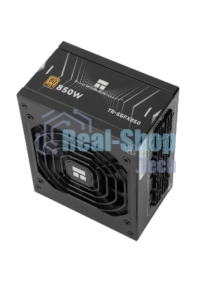 Блок питания Thermalright, 850W 80+ Gold (SFX, 3.1, PCIe 5.1, Full modular, 1x24(20+4)pin, 1xCPU 8(4+4)pin, 2xPCIe*2 8(6+2)pin, 1x12VHPWR PCIe 5.1 12+4pin 600мм, 3xSATA3, 3xMOLEX4pin, Active, 92x92mm, 100x125x64mm, APFC, OPP, OVP, OTP, OCP, SCP, UVP, black)