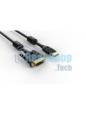 Кабель HDMI AM/DVI(24+1)M, 3 м, CU, 1080P@60Hz, 2F, VCOM CG484GD-3M