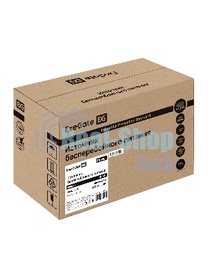 Источник бесперебойного питания ExeGate Power NB-500.LED.AVR.2SH (500VA/300W, LED, AVR, 2*Schuko, батарея 12V 4.5Ah, черный)