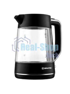 Электрочайник BRAYER BR6102 черный, 1.7 л, 2200 Вт, скрытый нагревательный элемент