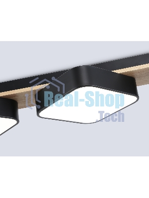 Светильник Ambrella light FL4878/3 BK/WD черный/дерево 54W 3000-6000K 680*200*70 (без ПДУ)