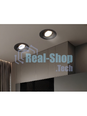 Встраиваемый поворотный точечный светильник Ambrella light TN102742 BK черный IP20 GU5.3 D95*25