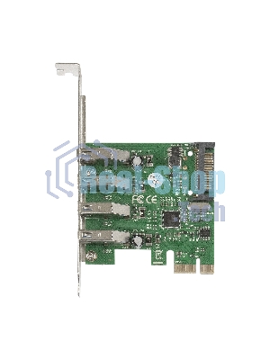 Контроллер ExeGate EXE-314 PCI-E 2.0, 4*USB 3.0 ext, разъем доп.питания (OEM)