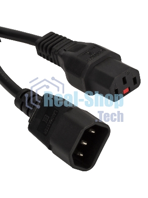 Шнур питания Lanmaster C13-C14, 3х0.75, 220В, 10А, черный, 3 метра