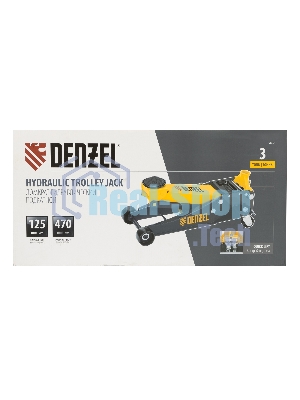 Домкрат гидравлический подкатной Denzel 3 т, 125-470 мм, быстрый подъем, проф.