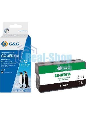 Картридж струйный G&G GG-3ED71A 712 черный (80мл) для HP DesignJet T650/T630/T250/T230/T210/Studio Plotter Printers