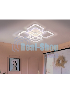 Потолочный светодиодный светильник FA5301 WH белый 140W 770*770*130 (ПДУ РАДИО 2.4)
