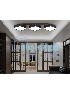 Светильник Ambrella light FL4878/3 BK/WD черный/дерево 54W 3000-6000K 680*200*70 (без ПДУ)
