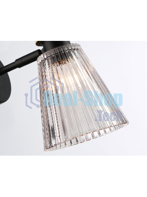Настенный светильник Ambrella light LH58118 BK/LW/SM черный/светлое дерево/дымчатый E14 max 40W 180*110*200