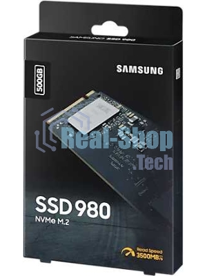 Накопитель SSD Samsung 980 MZ-V8V500BW, 500Gb, PCIe 3.0 x4, M.2 2280, NVMe, R/W 3100/2600