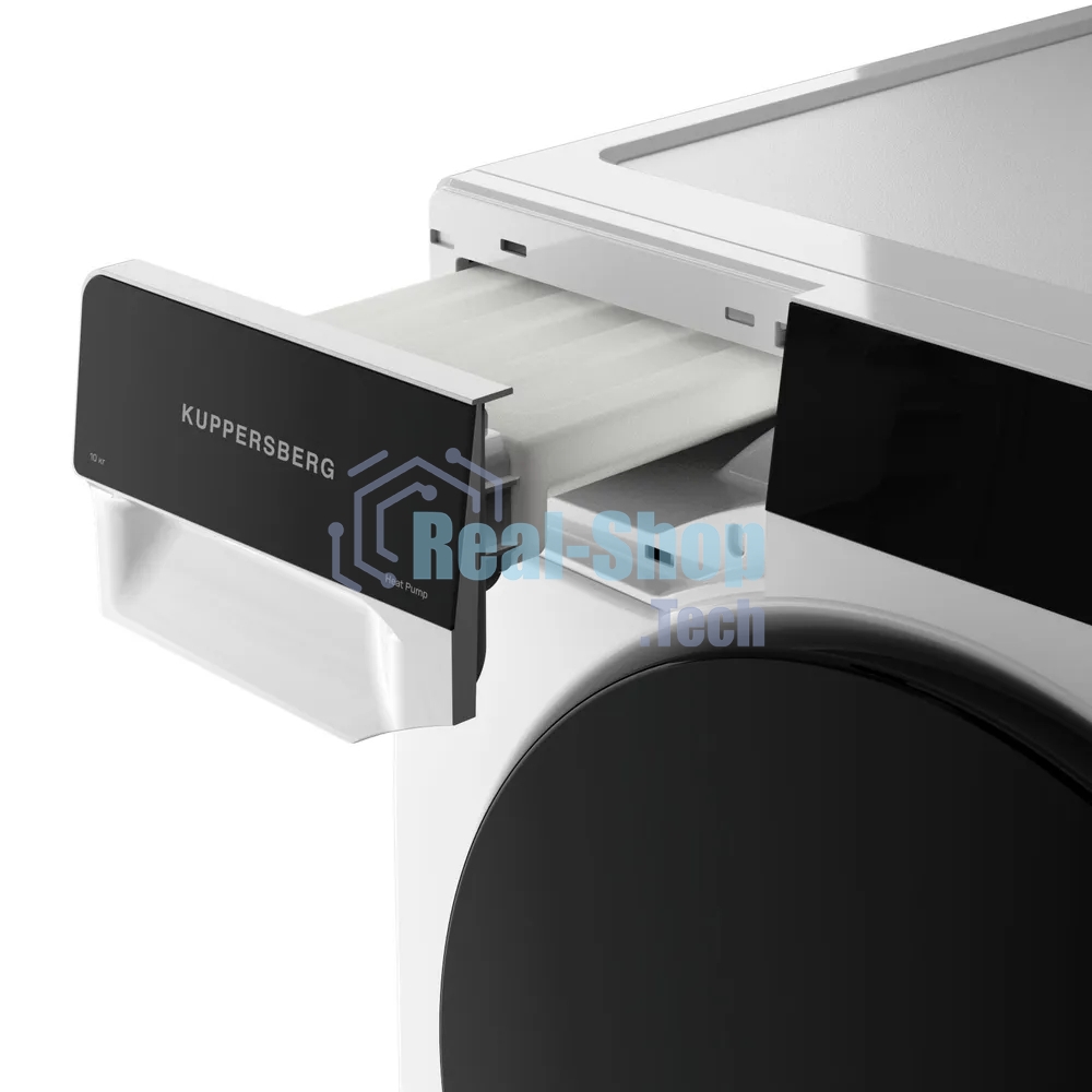 Сушильная машина Kuppersberg DM 590 W белый, 10 кг, сушка - тепловой насос, программ - 16, 60 x 85 x 62 см