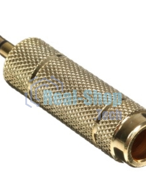 Аудио переходник Cablexpert A-35M-63F, Jack3.5(M) на Jack6.3(F) стерео, золотой, пакет