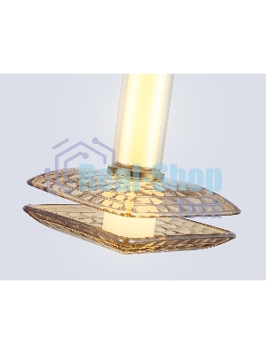 Подвесной светодиодный светильник Ambrella light LH31001 BS/TI латунь/янтарь 10W 3000K 150*150*240