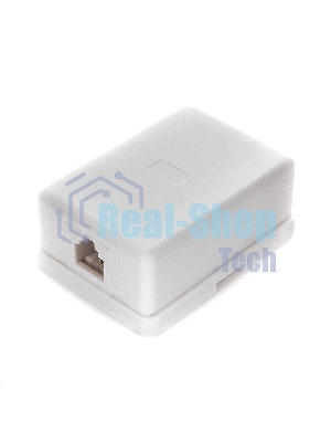 Розетка телефонная TA-101 RJ-11 (6P4C) внешняя 1 порт, белый