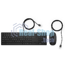 Комплект клавиатура+мышь HP Pavilion 400 проводной, USB, 1200 DPI, чёрный
