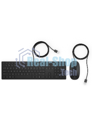 Комплект клавиатура+мышь HP Pavilion 400 проводной, USB, 1200 DPI, чёрный