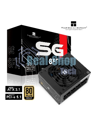 Блок питания Thermalright, 850W 80+ Gold (SFX, 3.1, PCIe 5.1, Full modular, 1x24(20+4)pin, 1xCPU 8(4+4)pin, 2xPCIe*2 8(6+2)pin, 1x12VHPWR PCIe 5.1 12+4pin 600мм, 3xSATA3, 3xMOLEX4pin, Active, 92x92mm, 100x125x64mm, APFC, OPP, OVP, OTP, OCP, SCP, UVP, black)