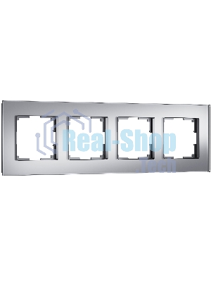 Рамка на 4 поста Senso (серебряный, стекло soft-touch) W0043106