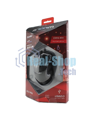 Мышь проводная Crown Gaming CMXG-804 черный, 2000 dpi, USB, кнопки - 9